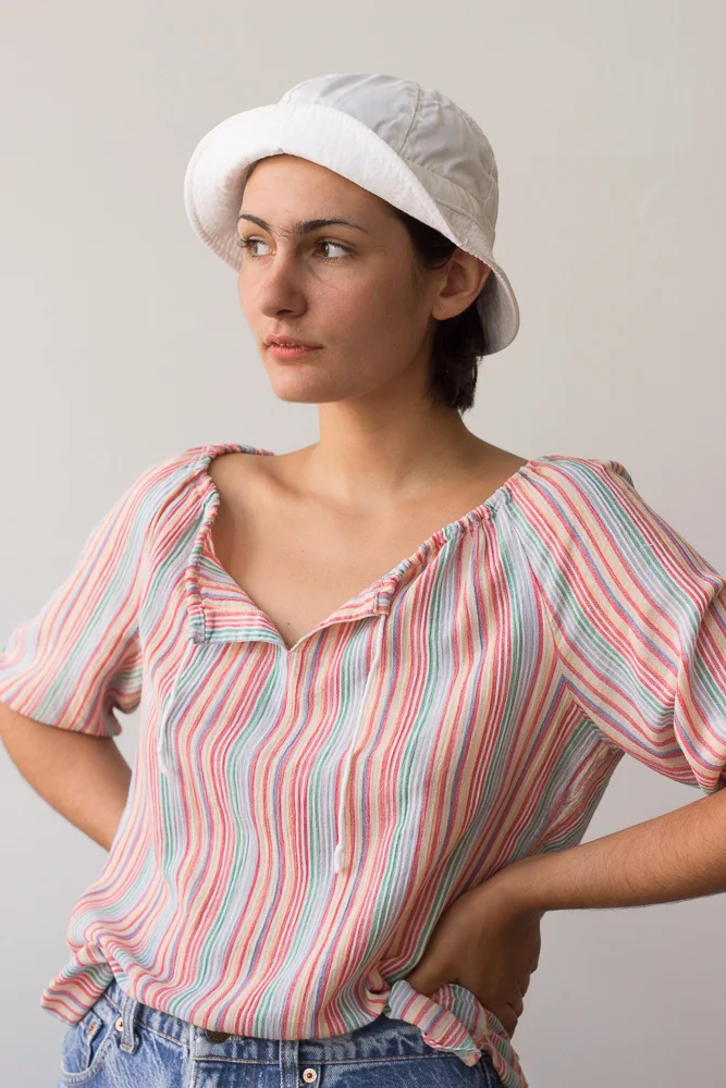 1980s Canyon Ranch White Cotton Bucket Hat