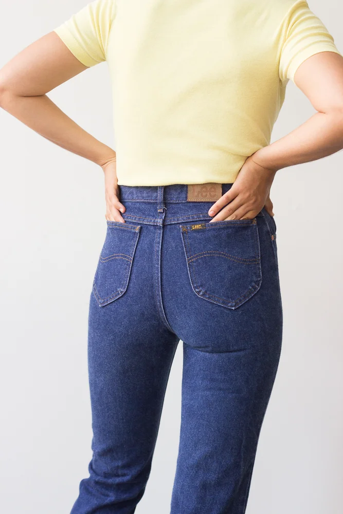 1970s LEE Dark Wash Straight Leg Jeans