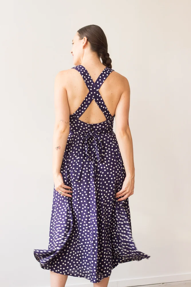 1970s Lanz Rayon Polka Dot Apron 