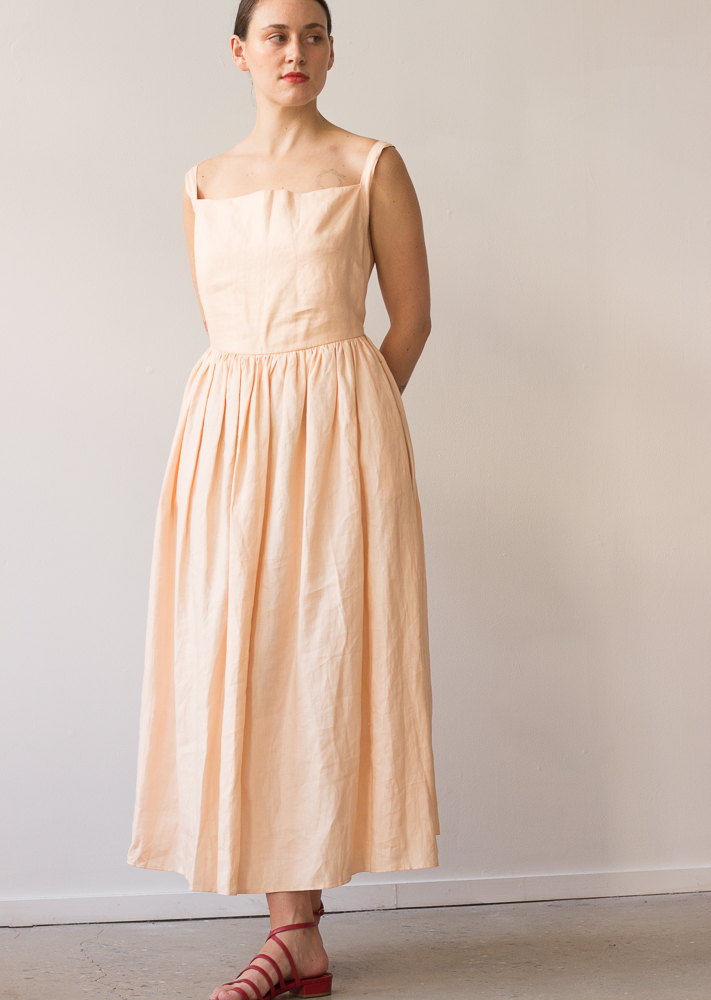 what is a linen dress ELENA BUTTERMILK LINEN MAXI DRESS – DISSH