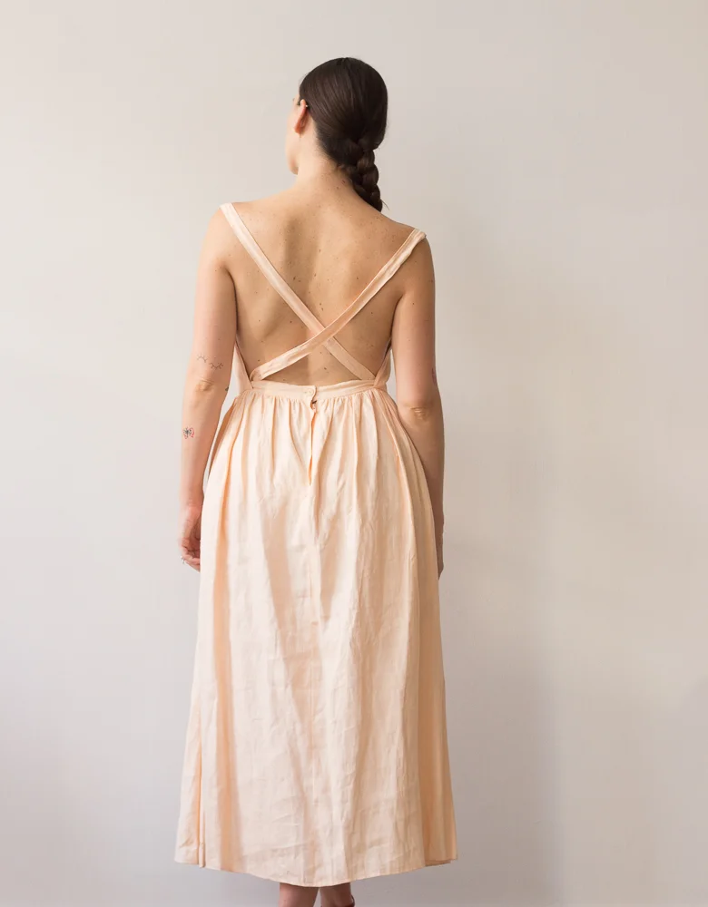 1980s Saba Italian Linen Backless Sun Dress Wayward Collection 1980s Saba Italian Linen Backless Sun Dress Wayward Collection