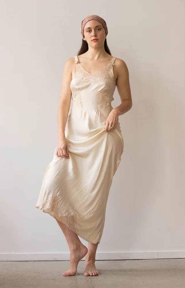 1930s Cream Silk Slip Dress  Wayward Collection