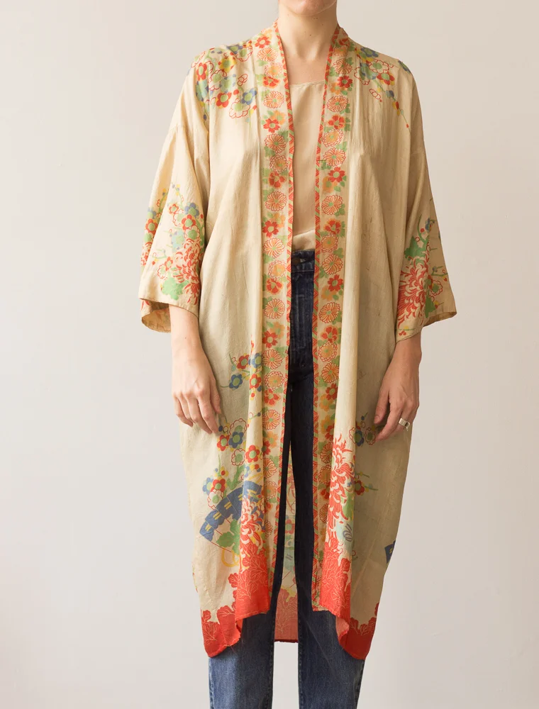 RARE 1920s Japanese Pongee Silk Robe — Wayward Collection