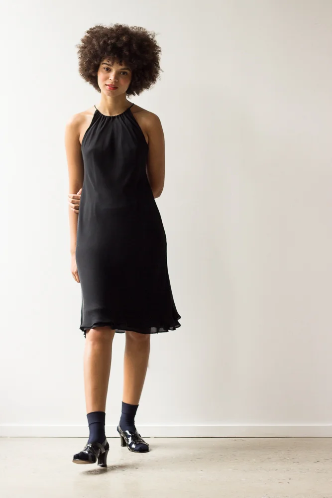 1990s Silk Bias Cut Halter Dress  Wayward Collection