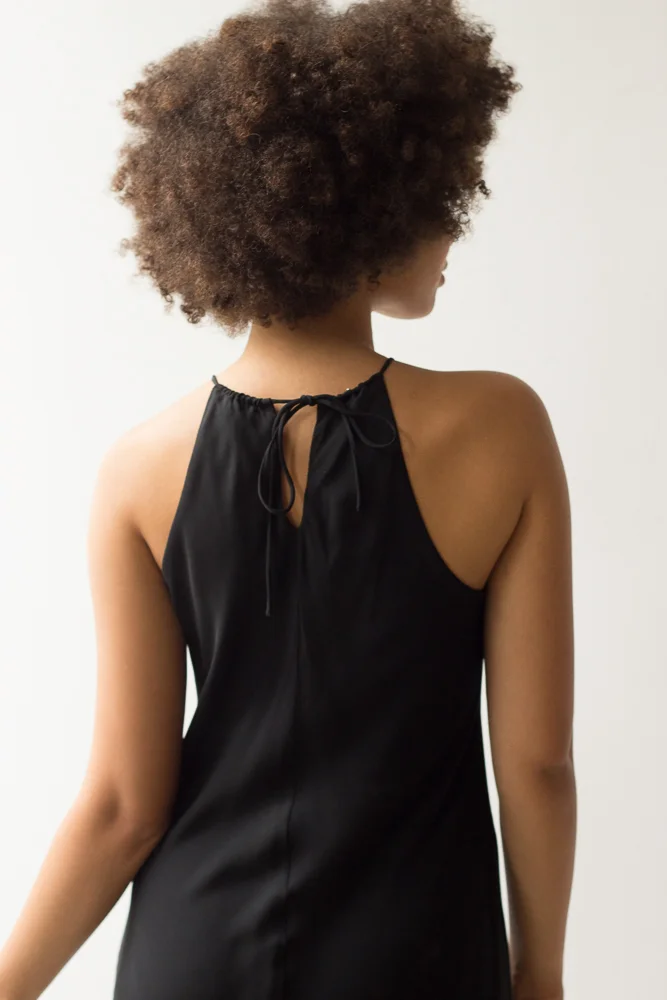 1990s Silk Bias Cut Halter Dress