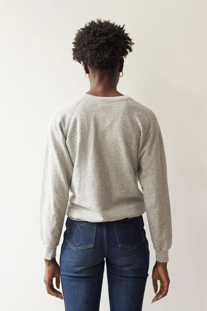 1980s Perfect Thin Gray Raglan Sweatshirt