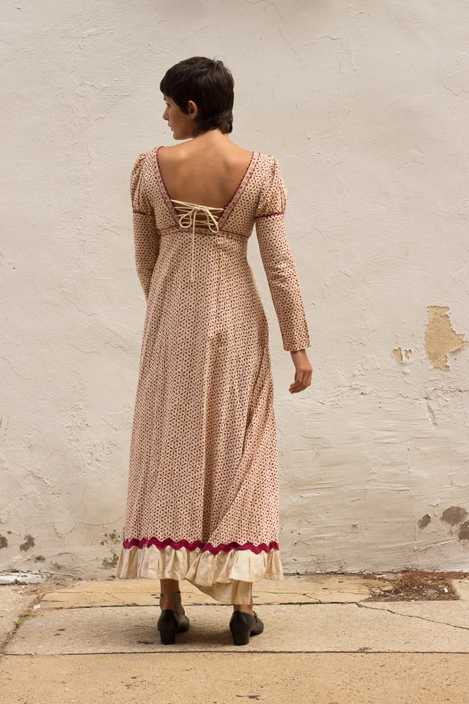 1960s Gunne Sax Juliette Indian Cotton Maxi Dress