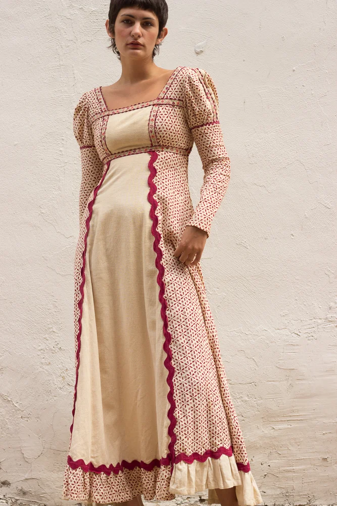 chinese dress ladies 1970s Gunne Sax Halter Maxi Dress XXS main image 1