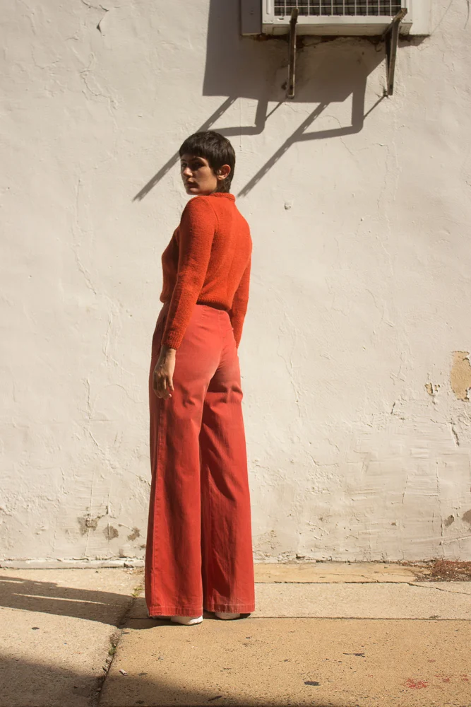 1960s Burnt Orange Patch Pocket Bell Bottoms