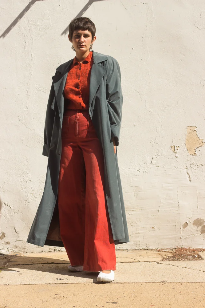 1980s Sanyo Sueded Cotton Trench Coat 