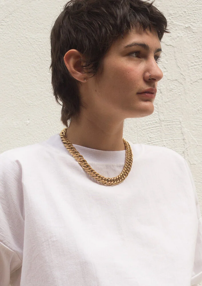 1980s Gold Chunky Cuban Chain Collar