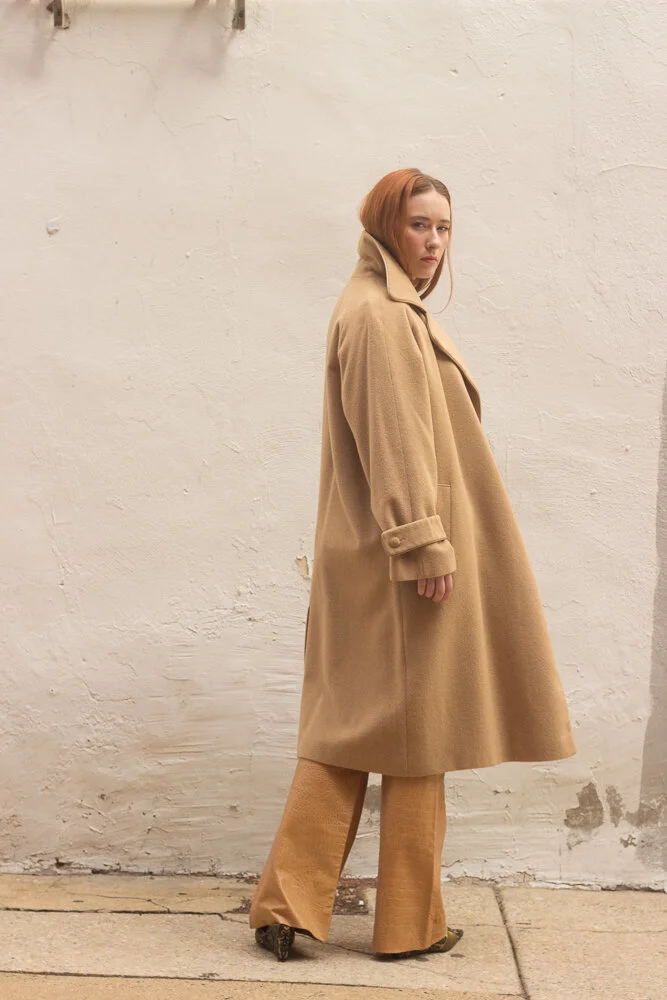 1970s Ultra Luxe Camel Hair Minimal Coat