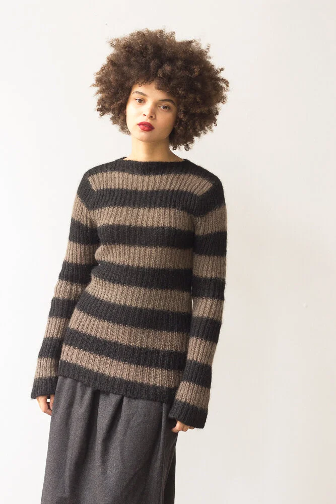 1970s Cathy Hardwick Mohair Striped Sweater