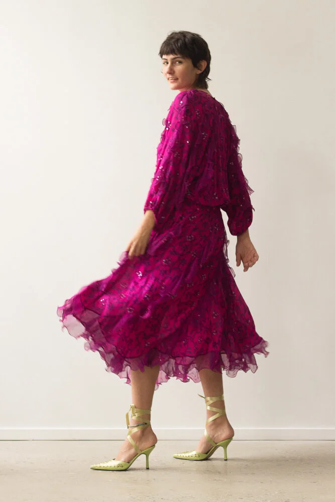 open lace back dress ZARA. Pink midi dress with mini sequins. TS  Hibuy market
