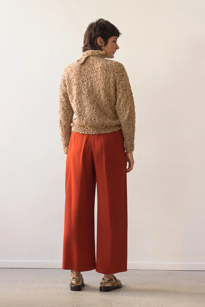 1990s Rust Silk Easy Trousers