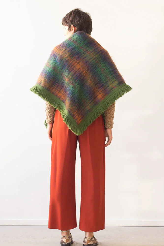 1960s Scottish Mohair Plaid Shawl
