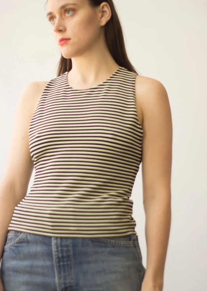 1990s Striped Cross Back Tank