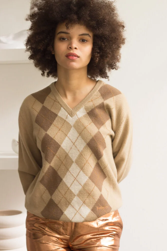 1980s Burberry Classic Lambswool Argyle Sweater