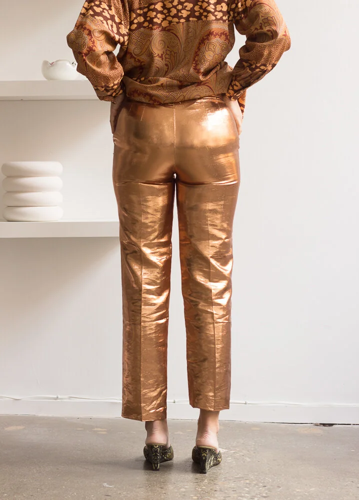 1990s Missoni Bronze Lamé Trousers