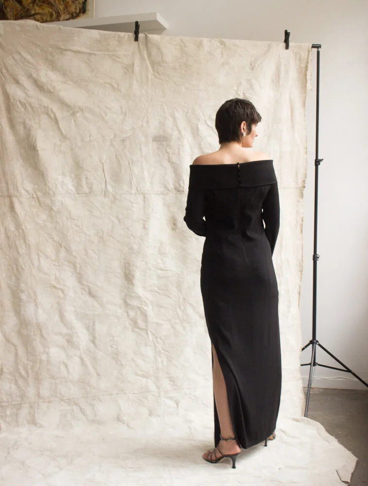 1980s Tom & Linda Platt Madame X Black OTS Gown — Wayward Collection