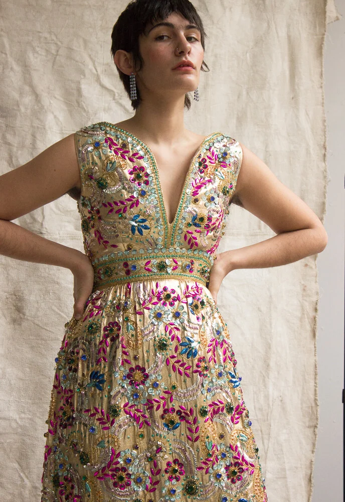 1960s Malcolm Starr Extravagant Beaded Sequined Evening Gown — Wayward  Collection