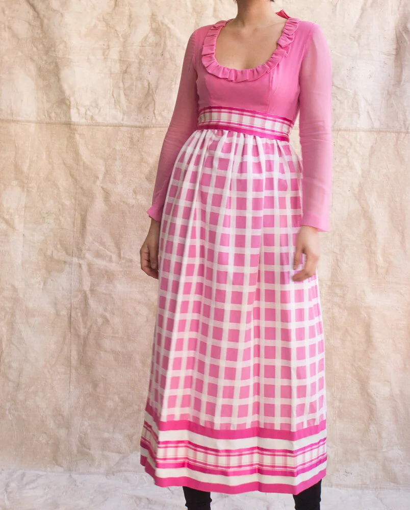 1960s Pink Gingham Gown  Wayward Collection