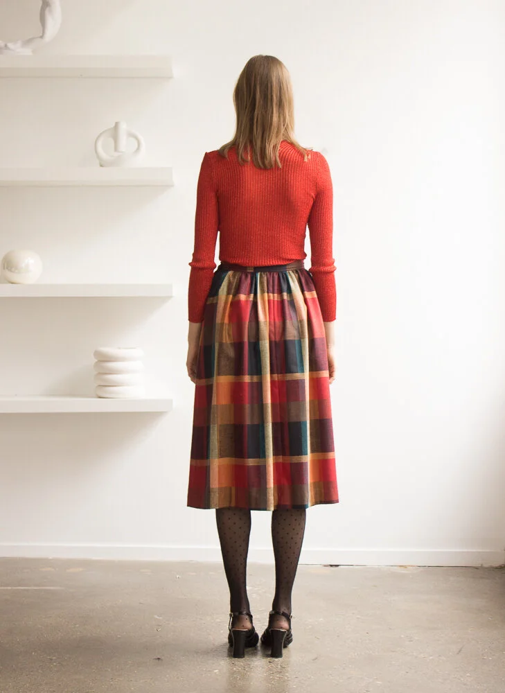 1970s Burnt Orange Lurex Ribbed Top