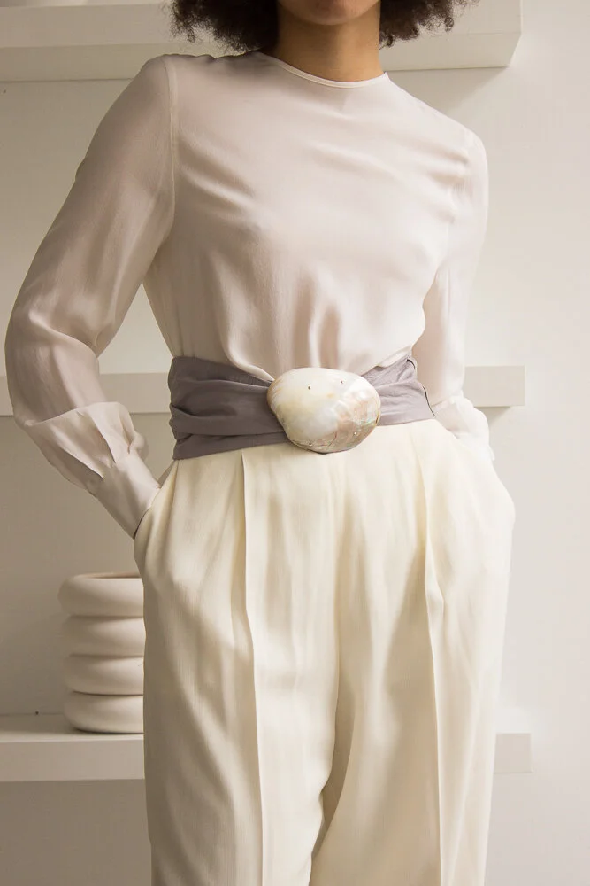 1980s Shell and Leather Sash Belt — Wayward Collection