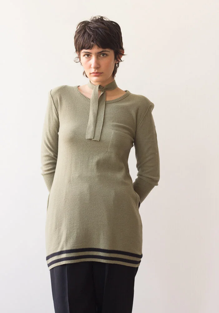 1980s Sonia Rykiel Olive Sailor Sweater