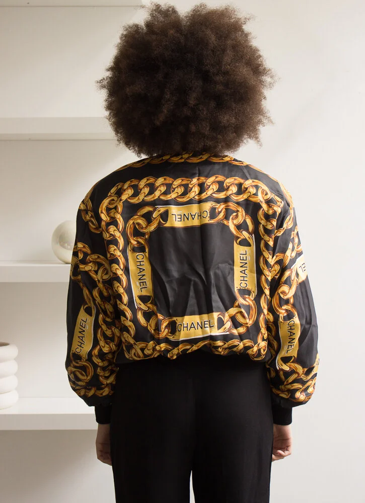 1980s Faux Chanel Silk Bomber