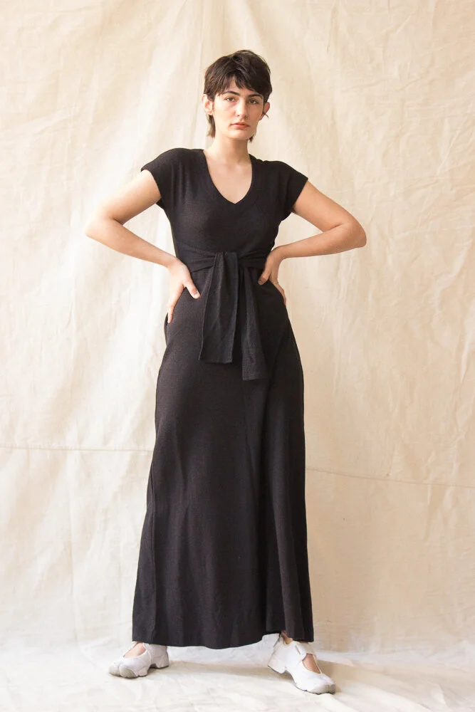 1970s Knit Tie Waist Maxi Dress Wayward Collection 1970s Knit Tie Waist Maxi Dress Wayward Collection
