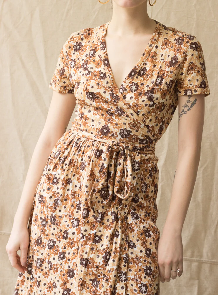 1970s Diane von Furstenberg Floral Wrap Dress  Wayward Collection