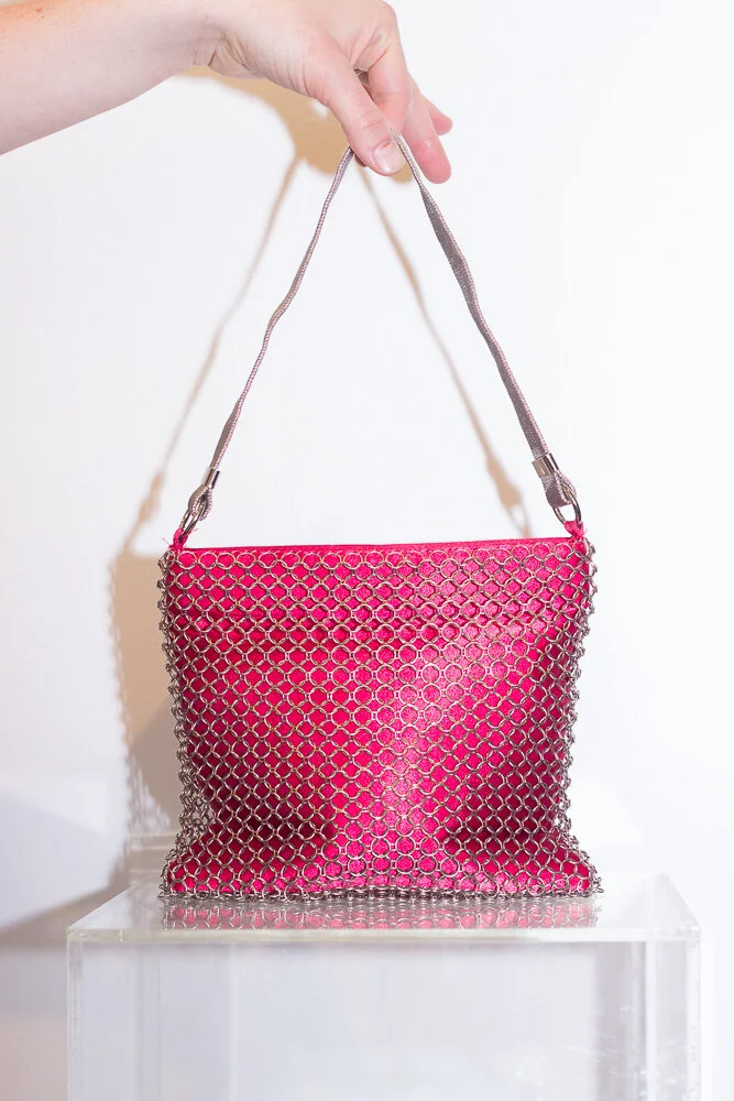 1990s Whiting and Davis Interlocking Chain Shoulder Bag