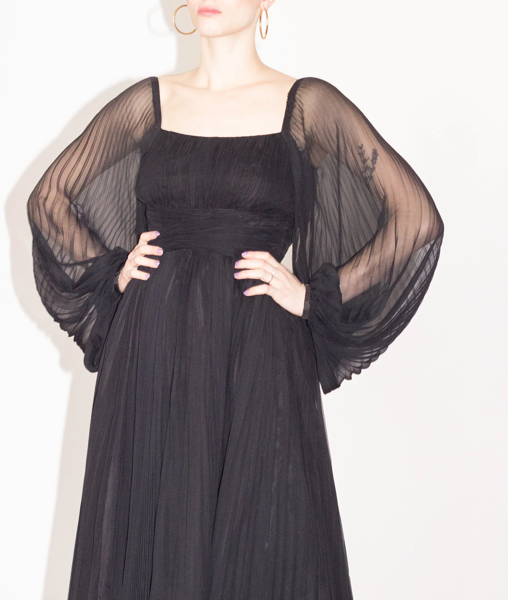 white christmas dresses Black long draped dress in silk chiffon lurex – Redemption