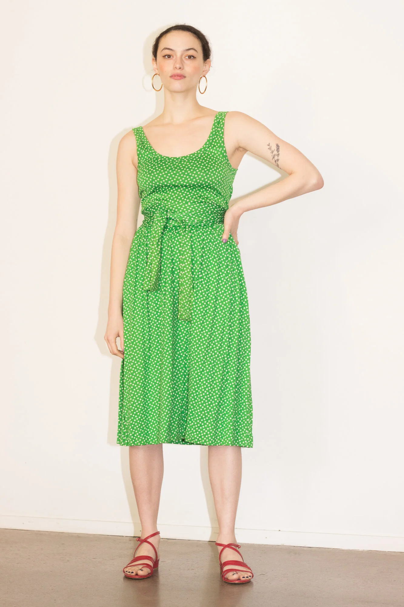1970s Diane von Furstenberg Kelly Green Polka Dot Sun Dress Wayward Collection 1970s Diane von Furstenberg Kelly Green Polka Dot Sun Dress Wayward Collection