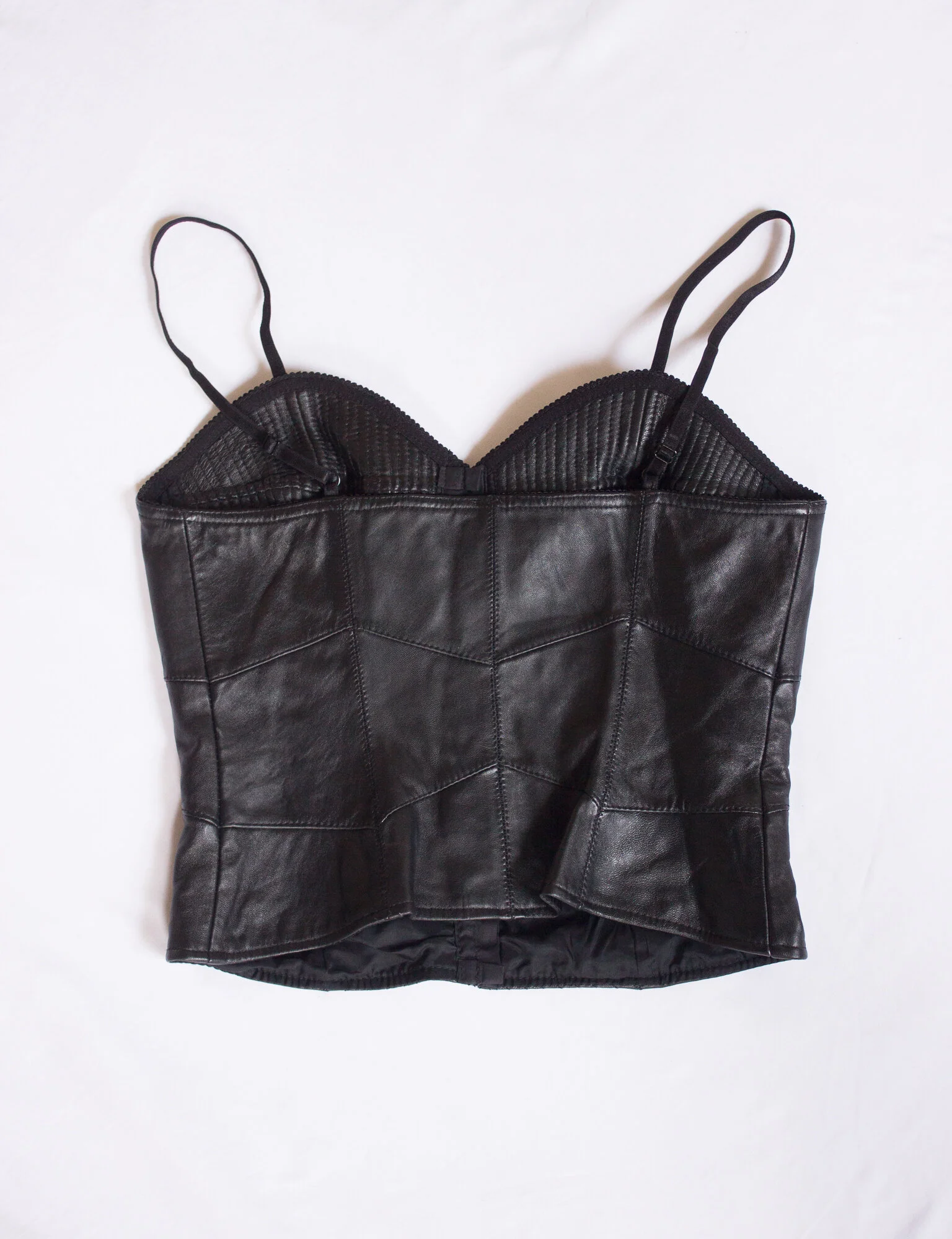 Y2K Quilted leather Bustier