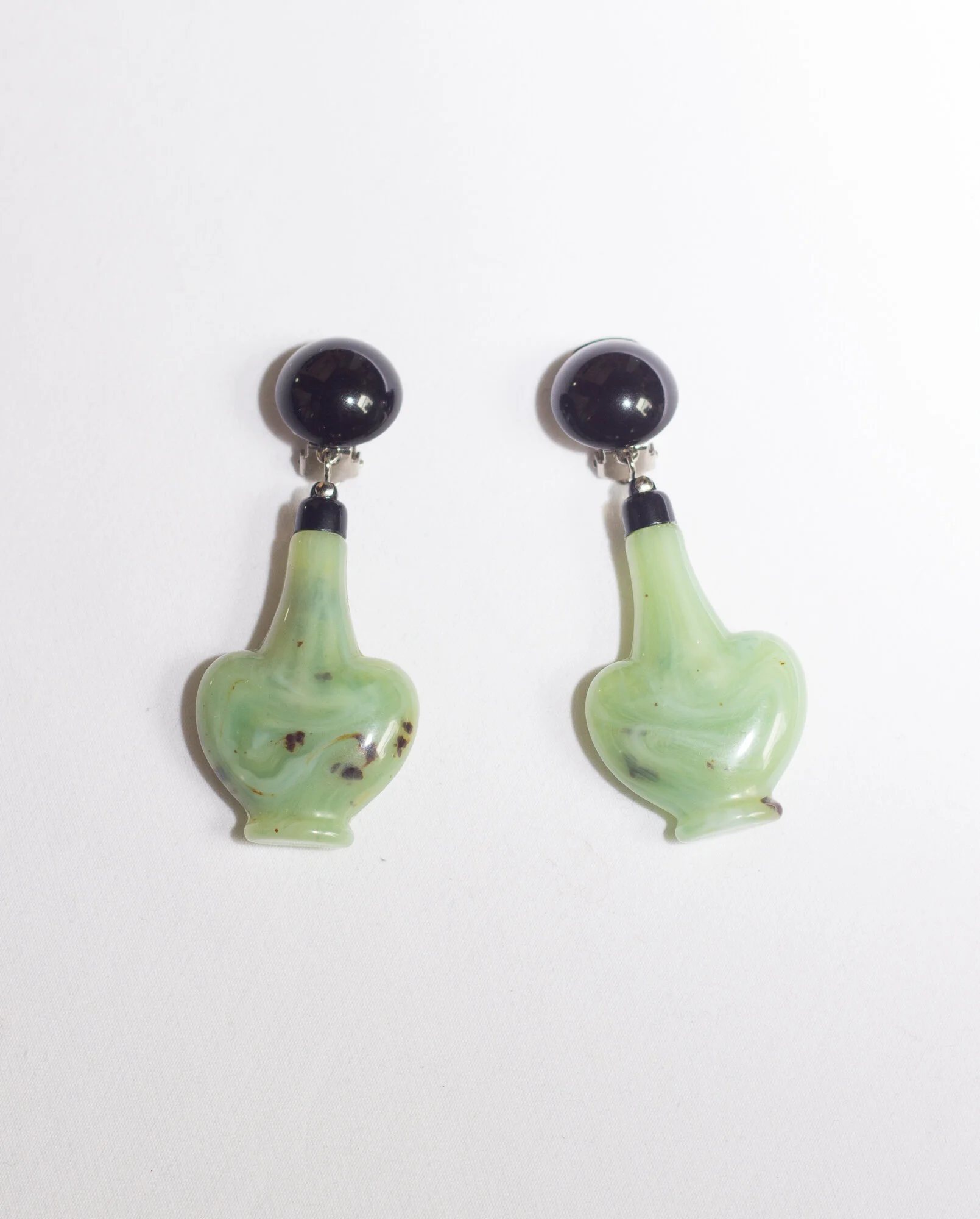 1970s Jade Acrylic Magic Potion Earrings