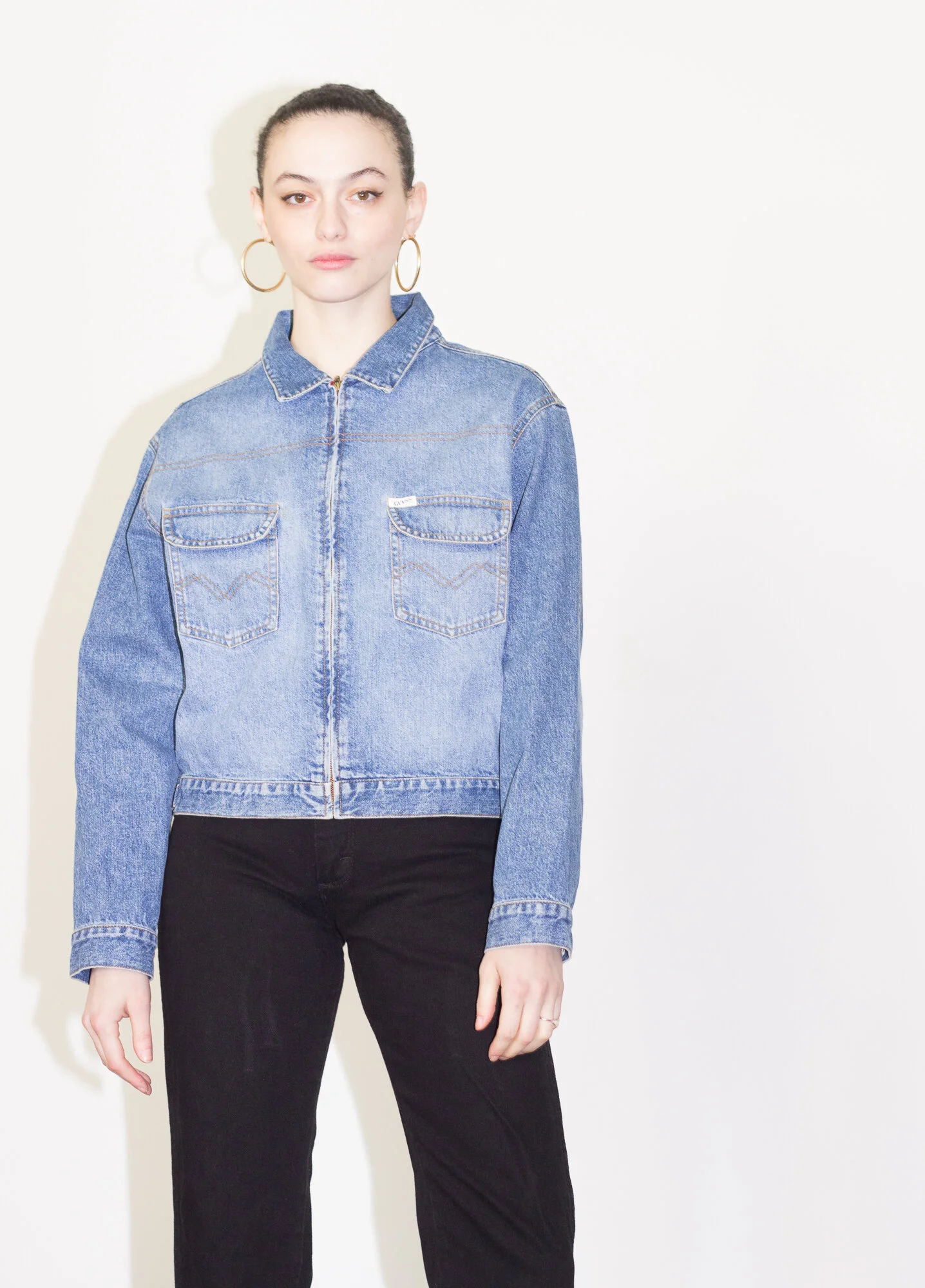 1980s Guess? Zippered Denim Jacket