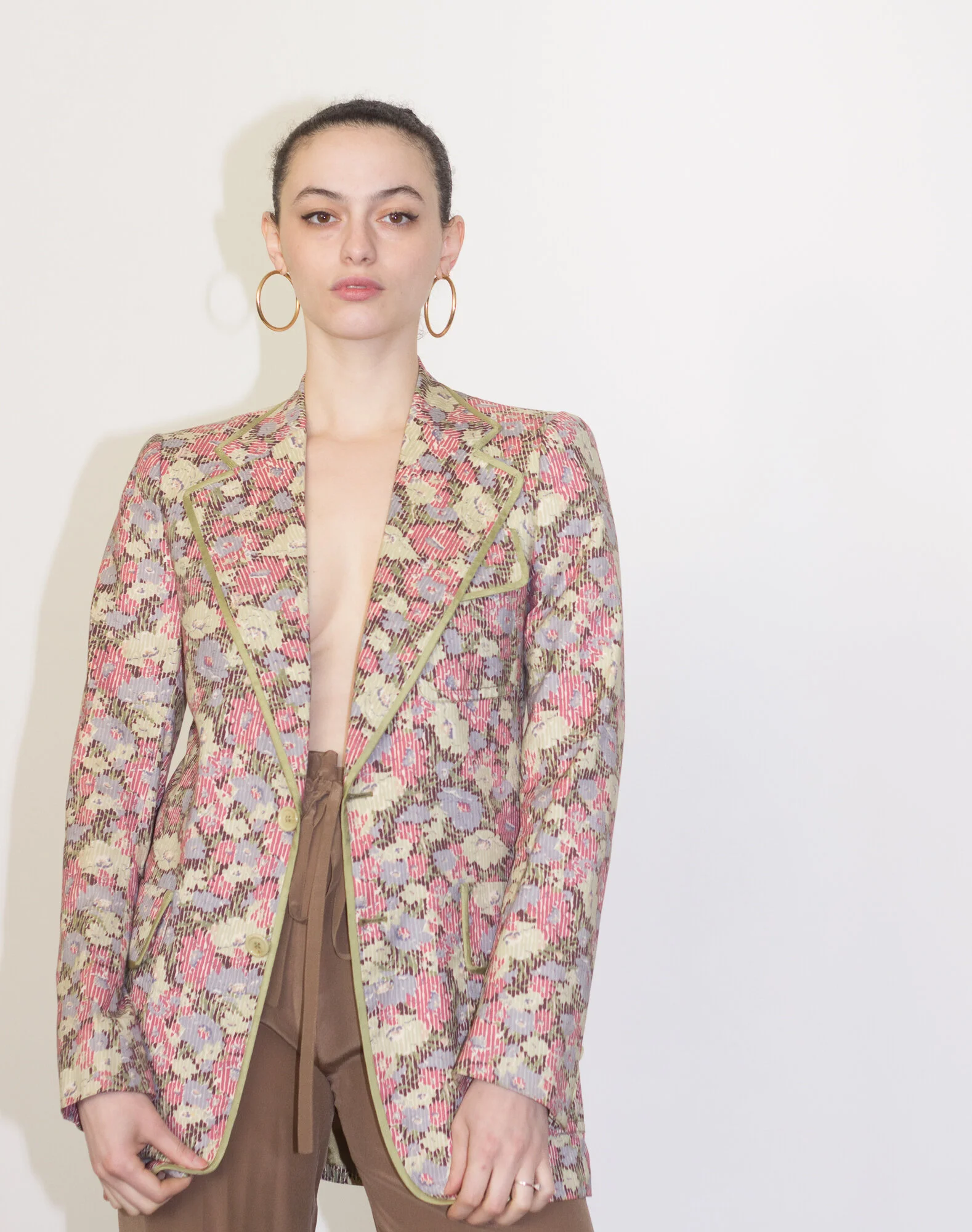 1970s Ted Lapidus Floral Structured Blazer