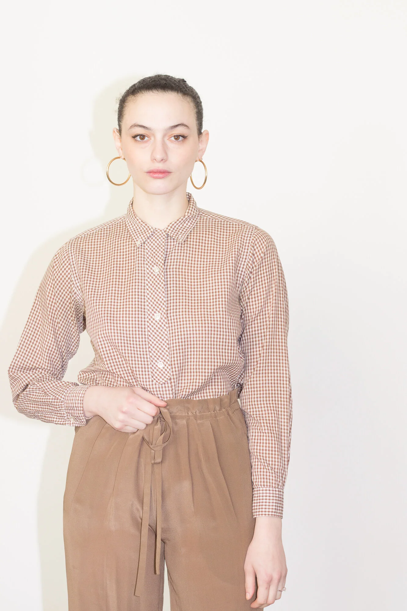 1990s Cashmere &amp; Silk Ribbed Top Cornflower