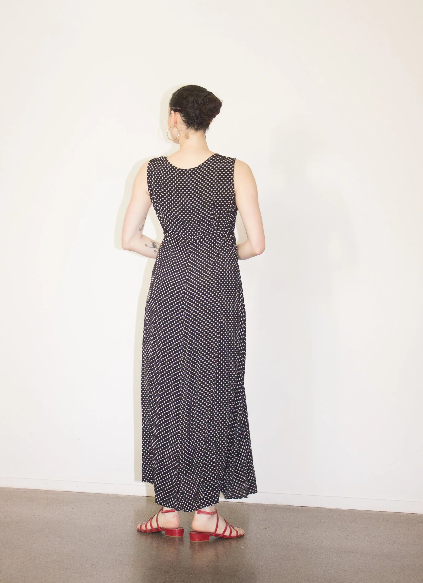 empire waist polka dot dress Boden Women's Bow Detail Linen Empire Dress in White main image 0