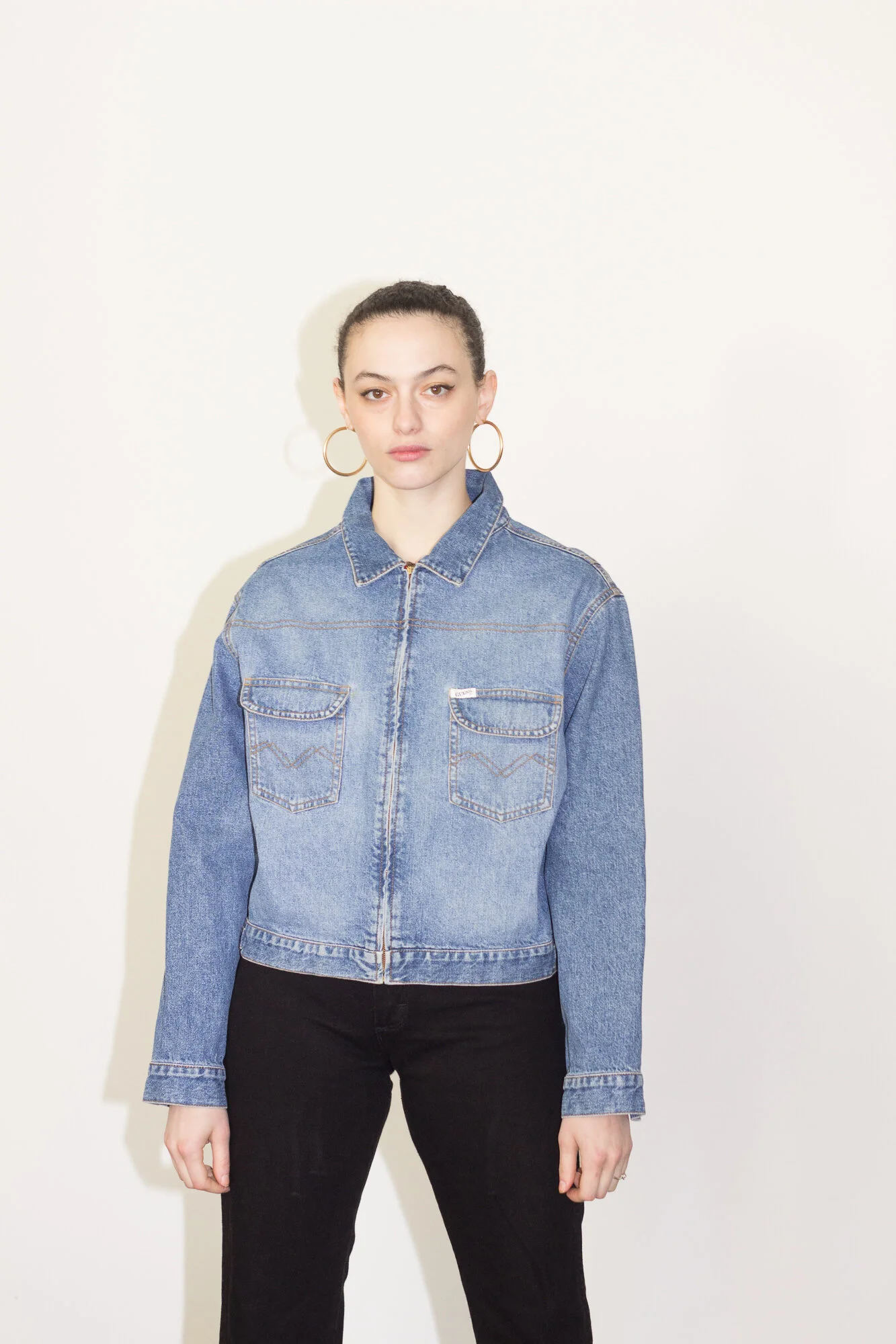 1980s Guess? Zippered Denim Jacket — Wayward Collection