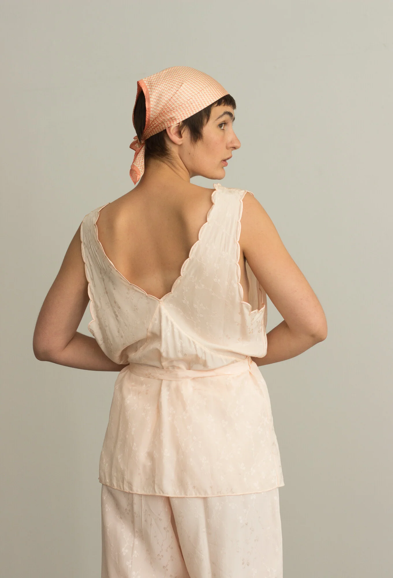 1940s Blush Silk Pajamas