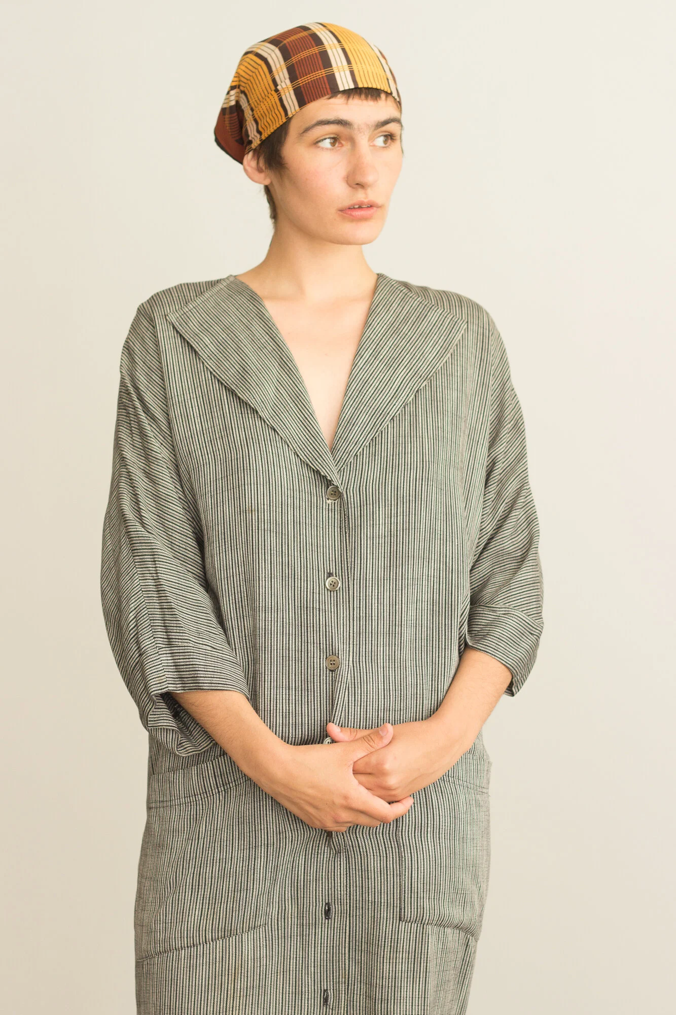 1980s Nicole Miller Linen Shirt Dress