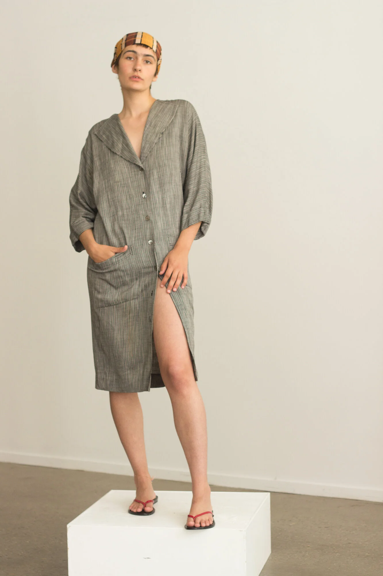 1980s Nicole Miller Linen Shirt Dress  Wayward Collection