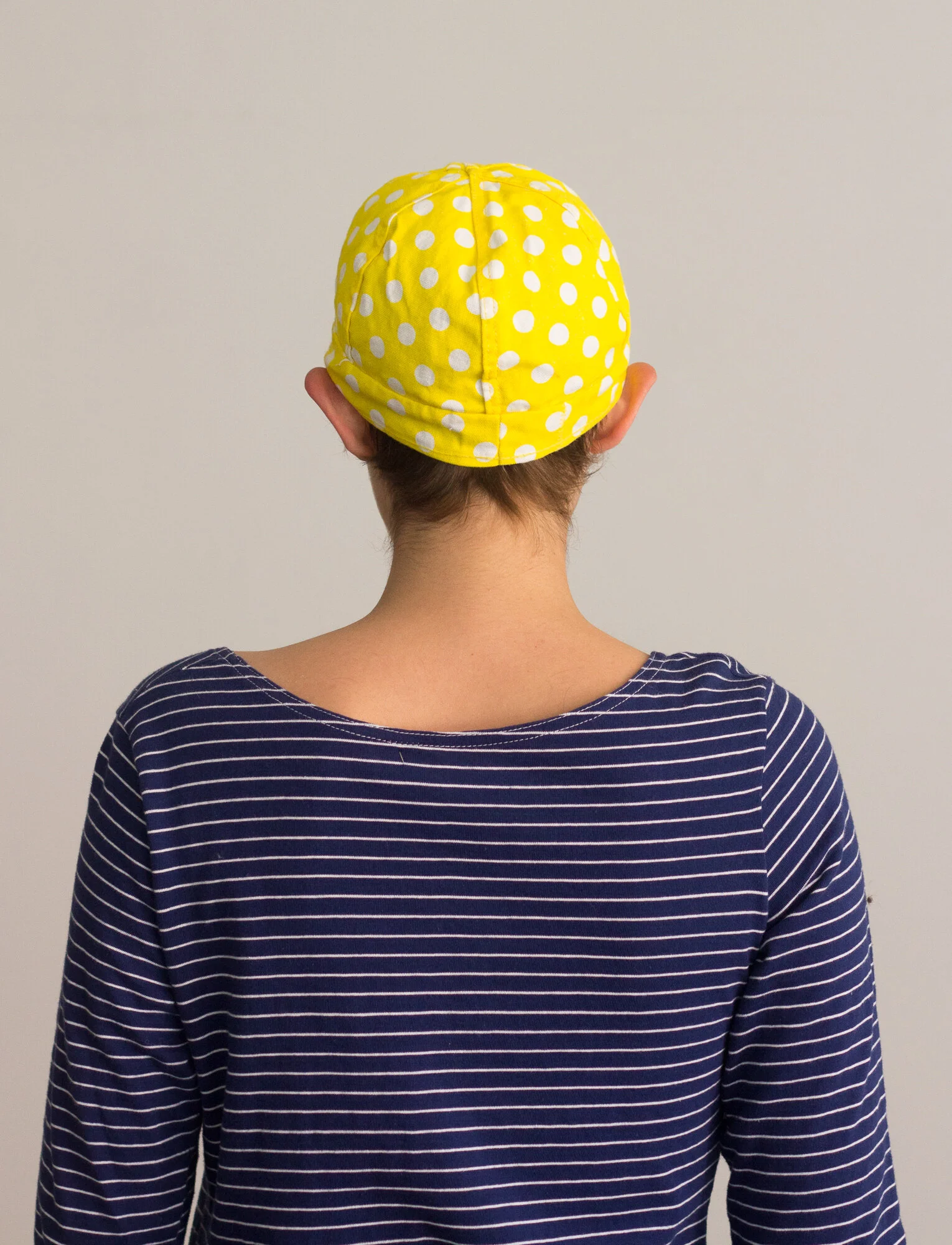 1970s Yellow Polka Dot Cotton Cap