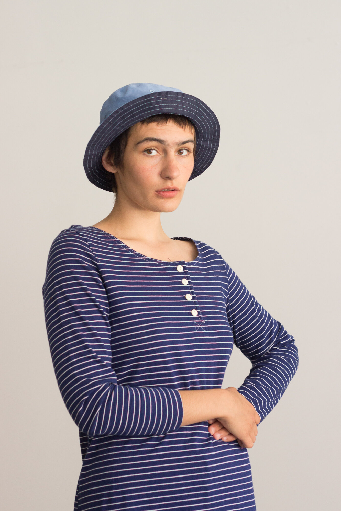 Blue Cotton Bucket Hat