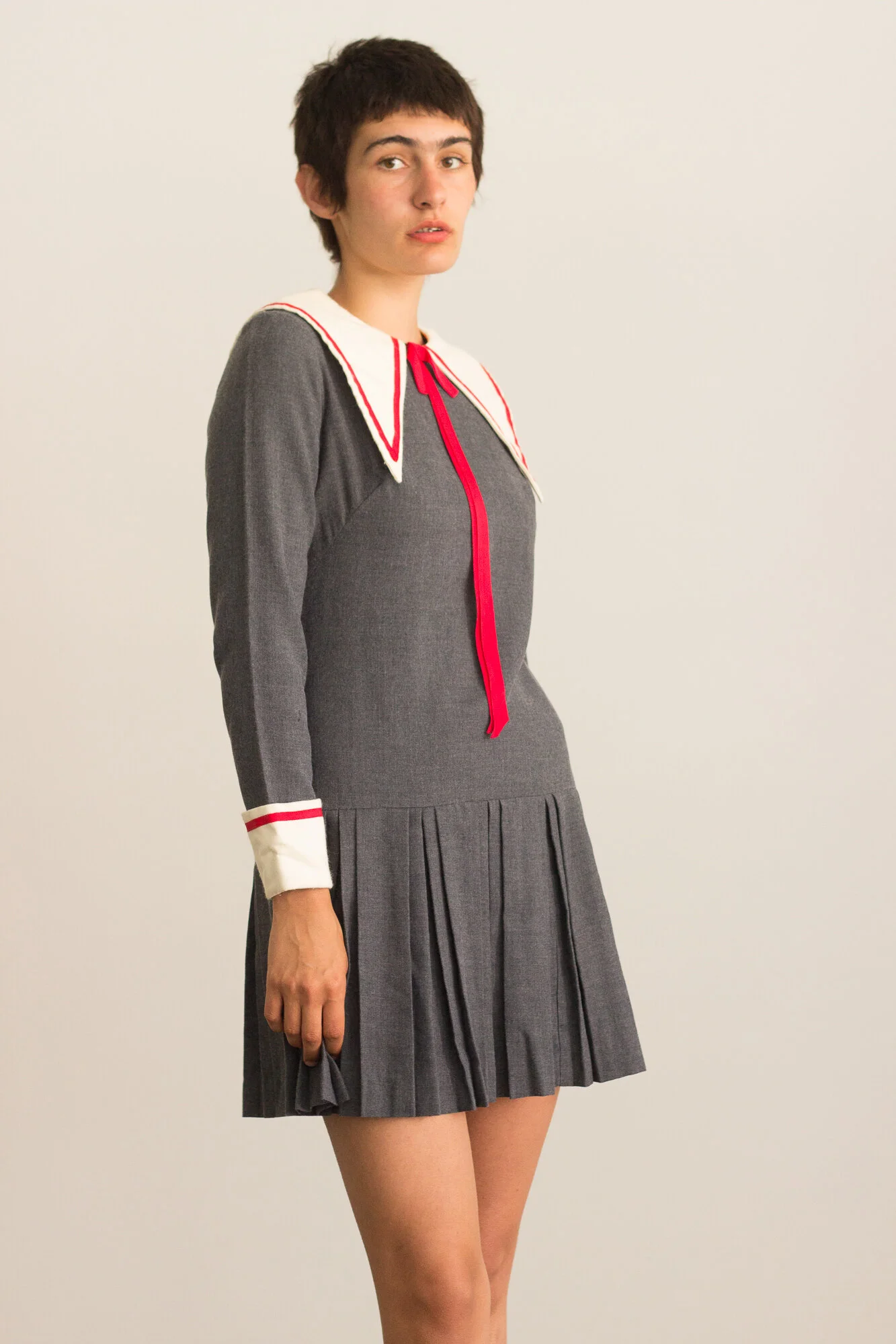drop waist sailor dress 1980s cotton sailor collar corduroy drop waist dress – Page of Air main image 1