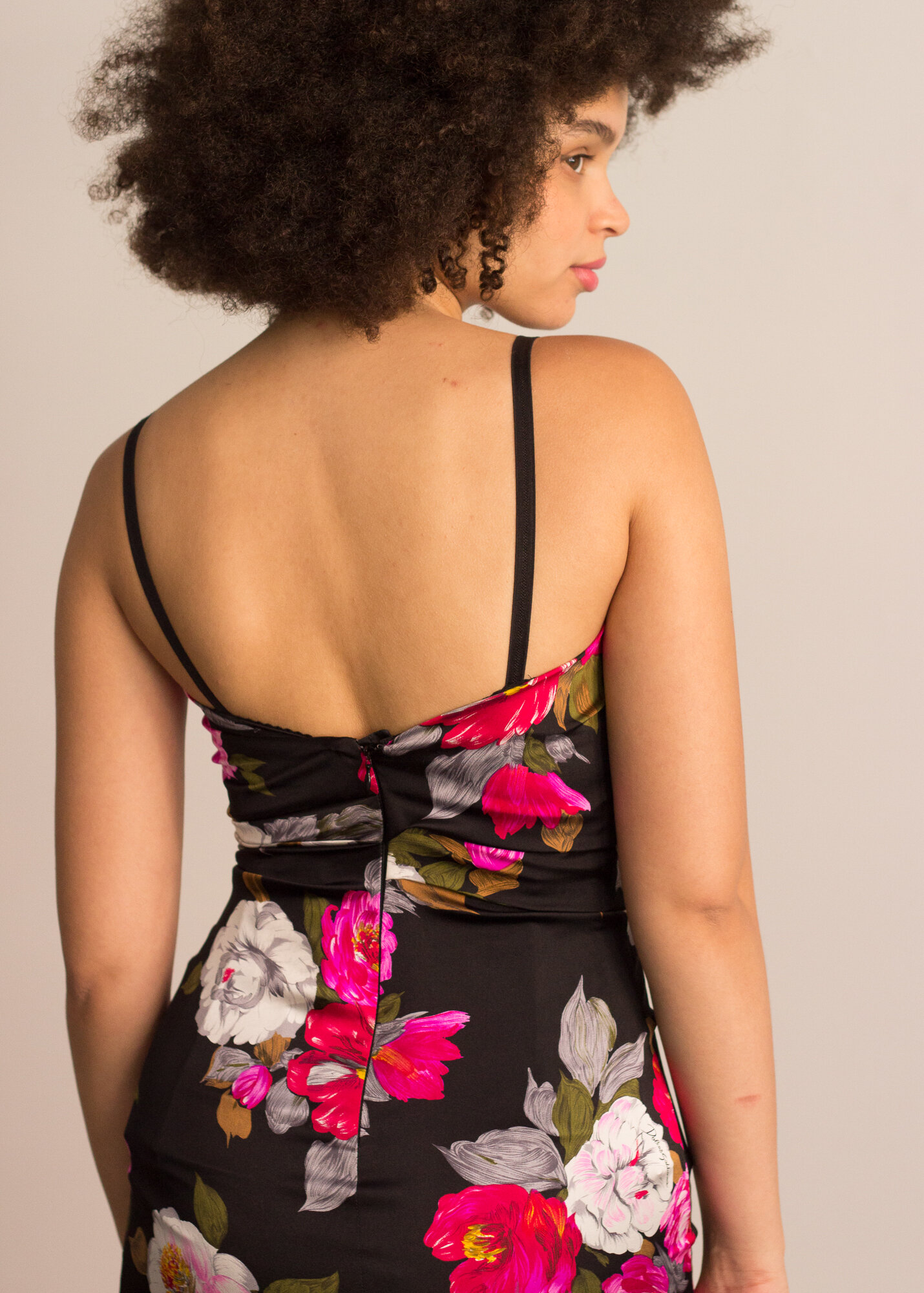 Y2K Dolce &amp; Gabbana Stretch Silk Peony Print Dress