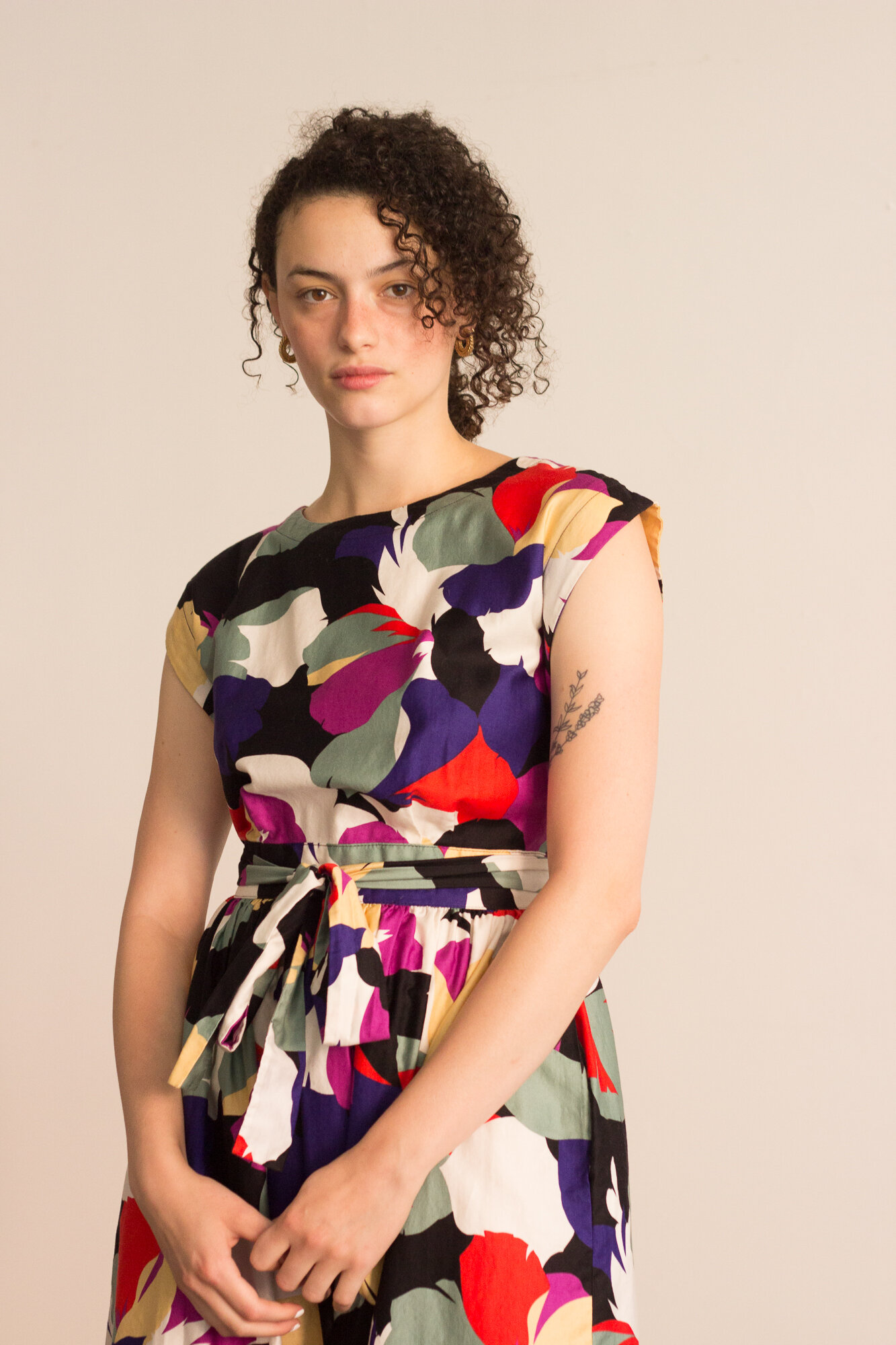 1980s Painterly Cotton Sun Dress